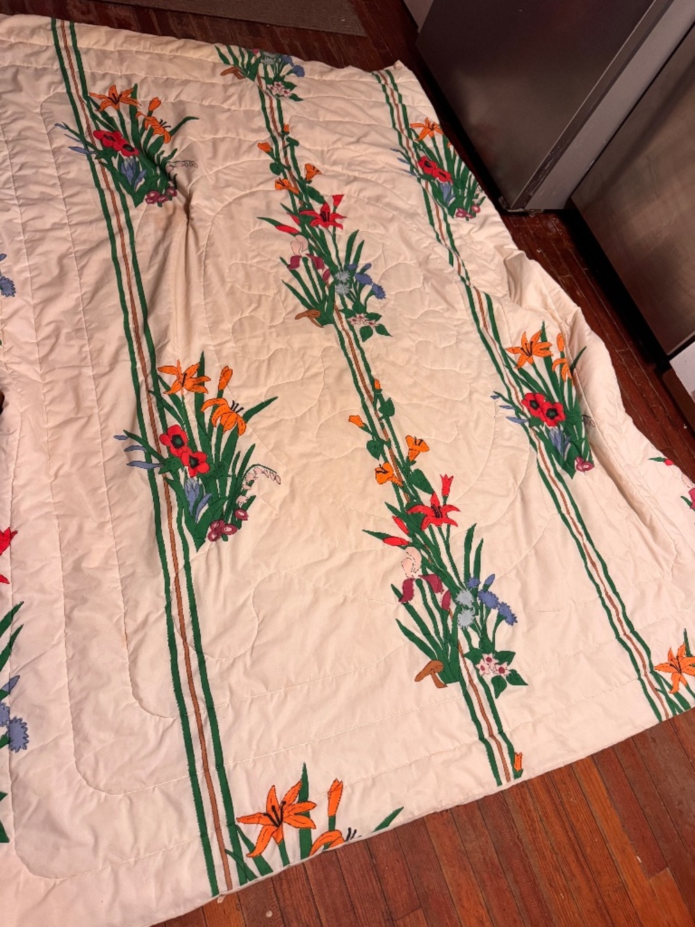 vintage 1970s J.P. Stevens Utica "Flower Bouquet" comforter bedding fe